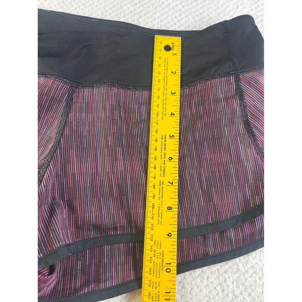 Lululemon Speed Up Shorts Size 8 Multicolor Static Stripe Running Athletic Black - Picture 5 of 8
